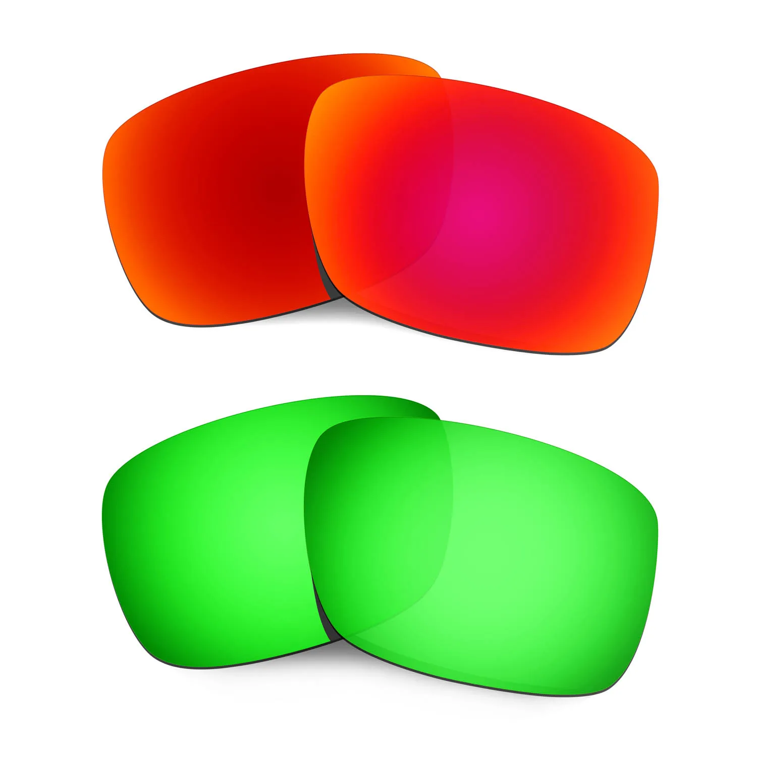 

HKUCO For Drop Point Sunglasses Polarized Replacement Lenses - Red&Green 2 Pairs