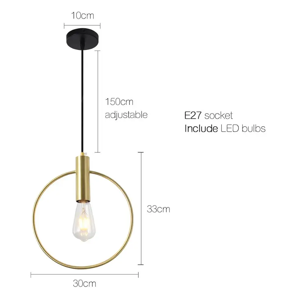 Ретро подвесной светильник s Обеденный стол/номер металла Винтаж подвесной светильник ing светодиодный луковицы подвесной светильник Золото абажур Лофт подвесной светильник - Цвет корпуса: model F