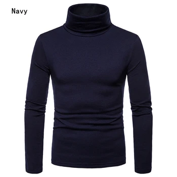 

Meihuida Mens Casual Soft Cotton Turtle Neck Turtleneck Long Sleeve Fit Stretch Solid Basic Shirts Korean Style Clothes