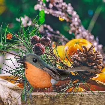 

Mini Robin bird Artificial Celebration Garden Set Christmas Decoration
