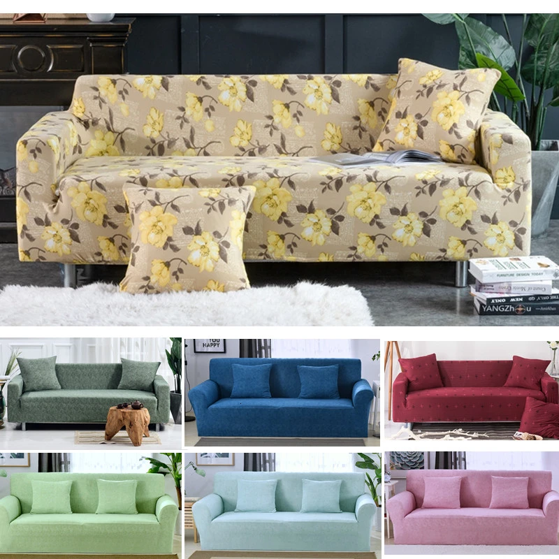 1 2 3 4 Seater Solid Sofa Cover Spandex Modern Elastic Polyester