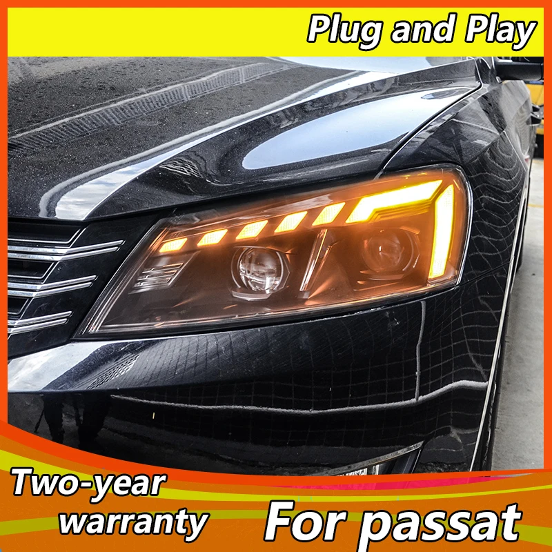 For VW Passat B7 Headlights 2011 2016 LED Headlight DRL Hid Head Lamp