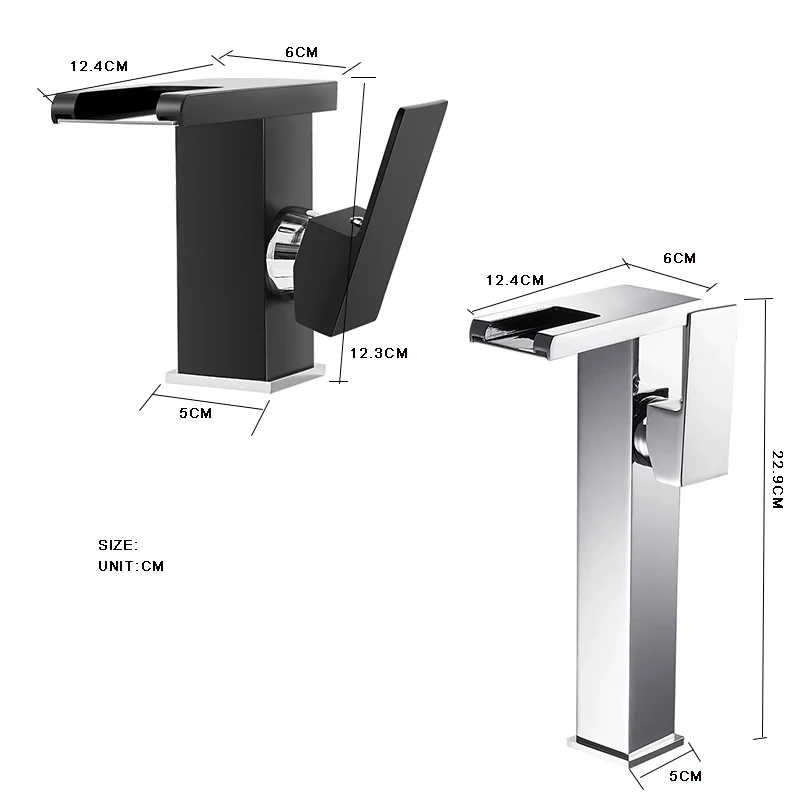 Bathroom faucet basin faucet BAKALA Bathroom Hydropower LED Waterfall Faucet Sink Basin Mixer Deck Mounted Solid Brass