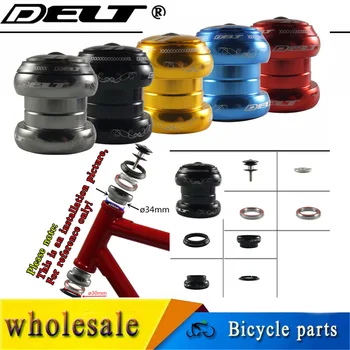 

2 Bearing MTB Fixed gear ROAD Bicycle Bike Threadless Headset 34 X 30mm 1 1/8" CNC External Wrist Group Accessories