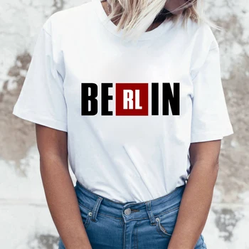 

Lus Los 2019 Casual Funny Money Heist Tees TV Series Tshirts Women House of Paper T-Shirt T Shirt Women Short Sleeve