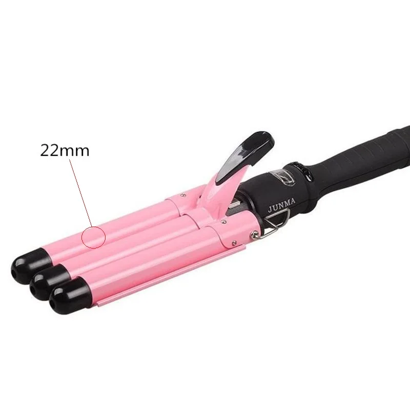 Tourmaline Ceramic Triple Barrels Hair Curling Iron Wand with LCD Temperature Display Curler Irons Hair Wave Waver Styling Tools