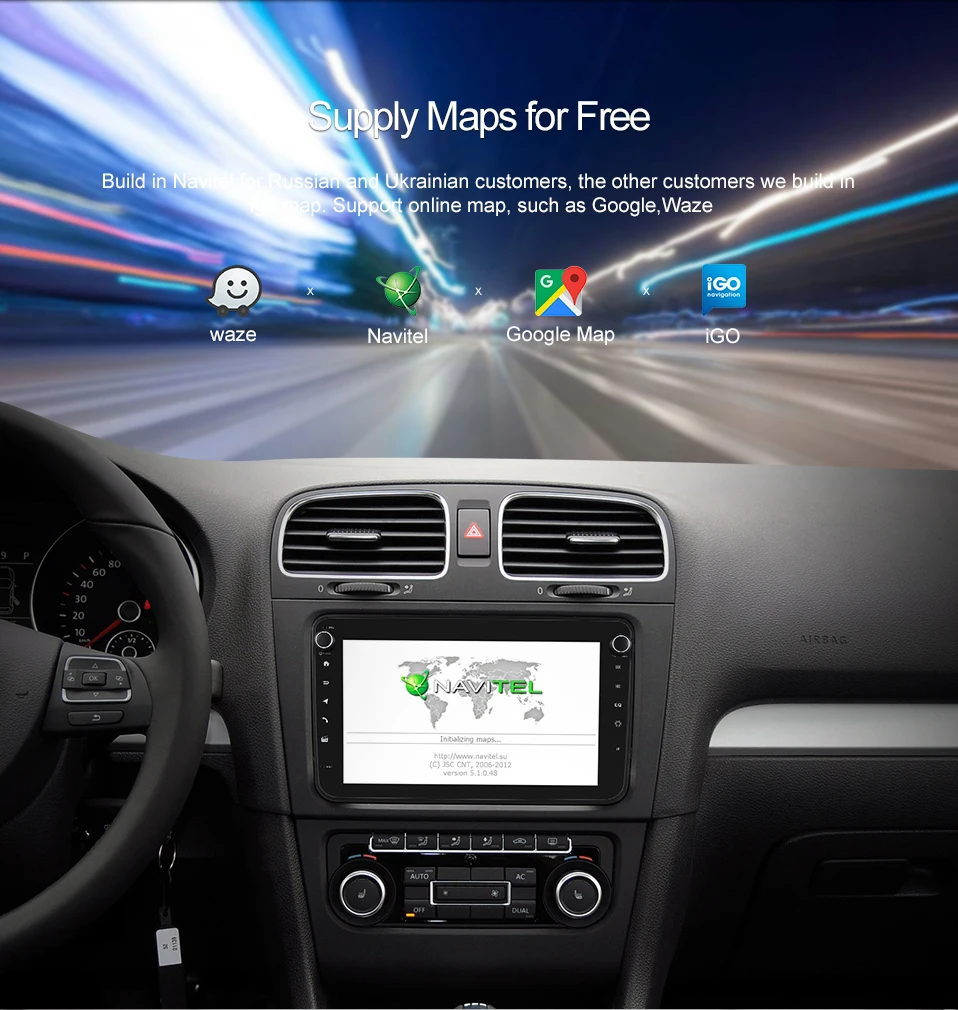 Clearance Uniway 8" 2 din android 8.1 car dvd for vw passat b6 b7 golf 5 6 tiguan polo octavia rapid fabia multimedia navigation player 10