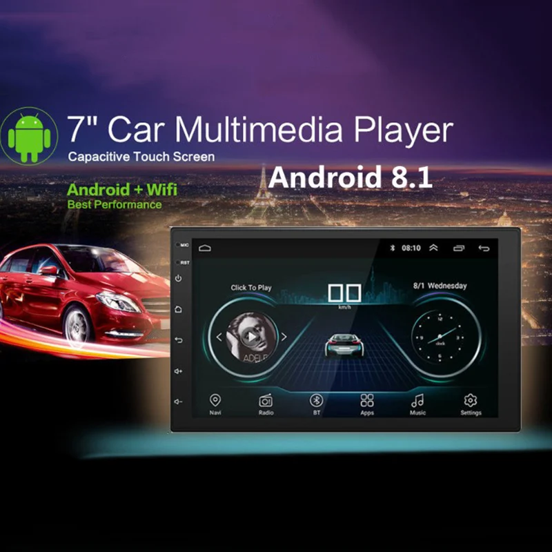 " wifi HD Bluetooth автомобильный стерео аудио MP5 радио плеер gps навигация микрофон Сенсорный экран: 7" емкостный сенсорный экран