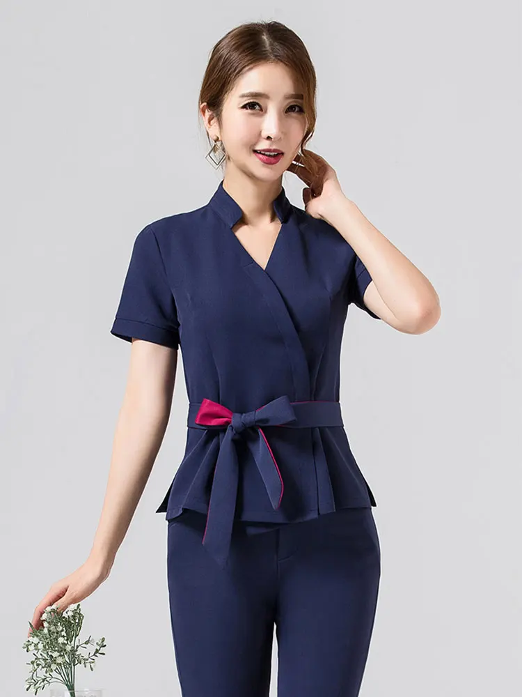 Spa uniform for beauty salon the cosmetologist thai massage smocks work Beauty uniforms foot bath technician costume |