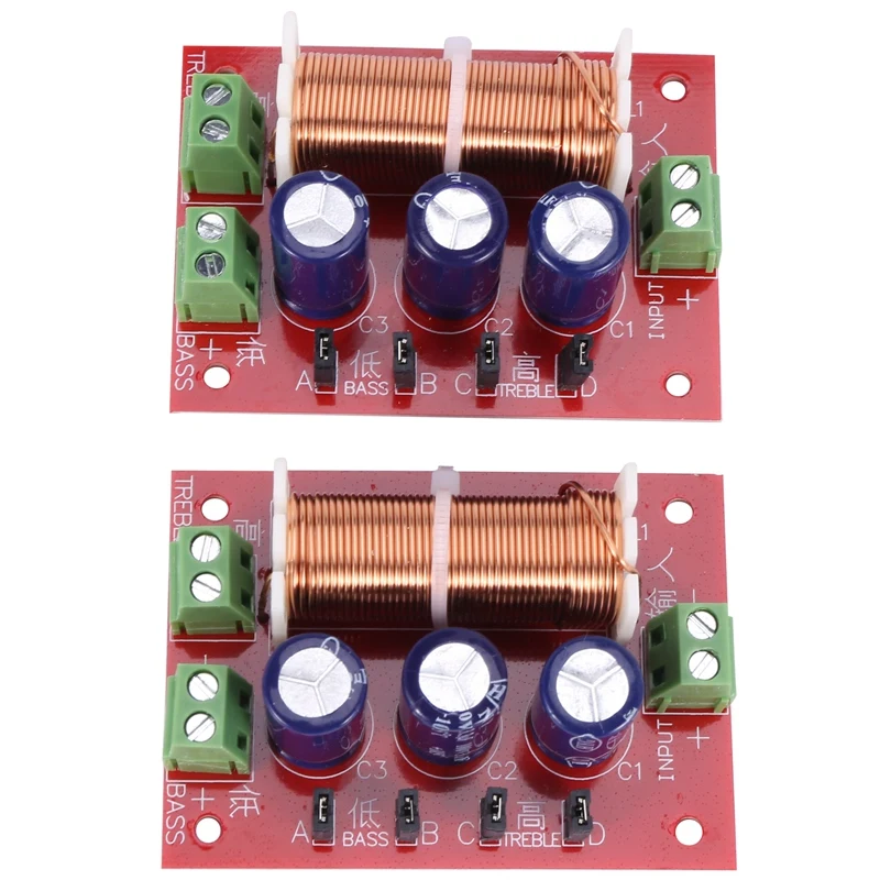 Speaker Crossover Tweeter-Bass 2-Way 1 for 2-16ohm 2pcs Frequency-Divider O-Adjustment