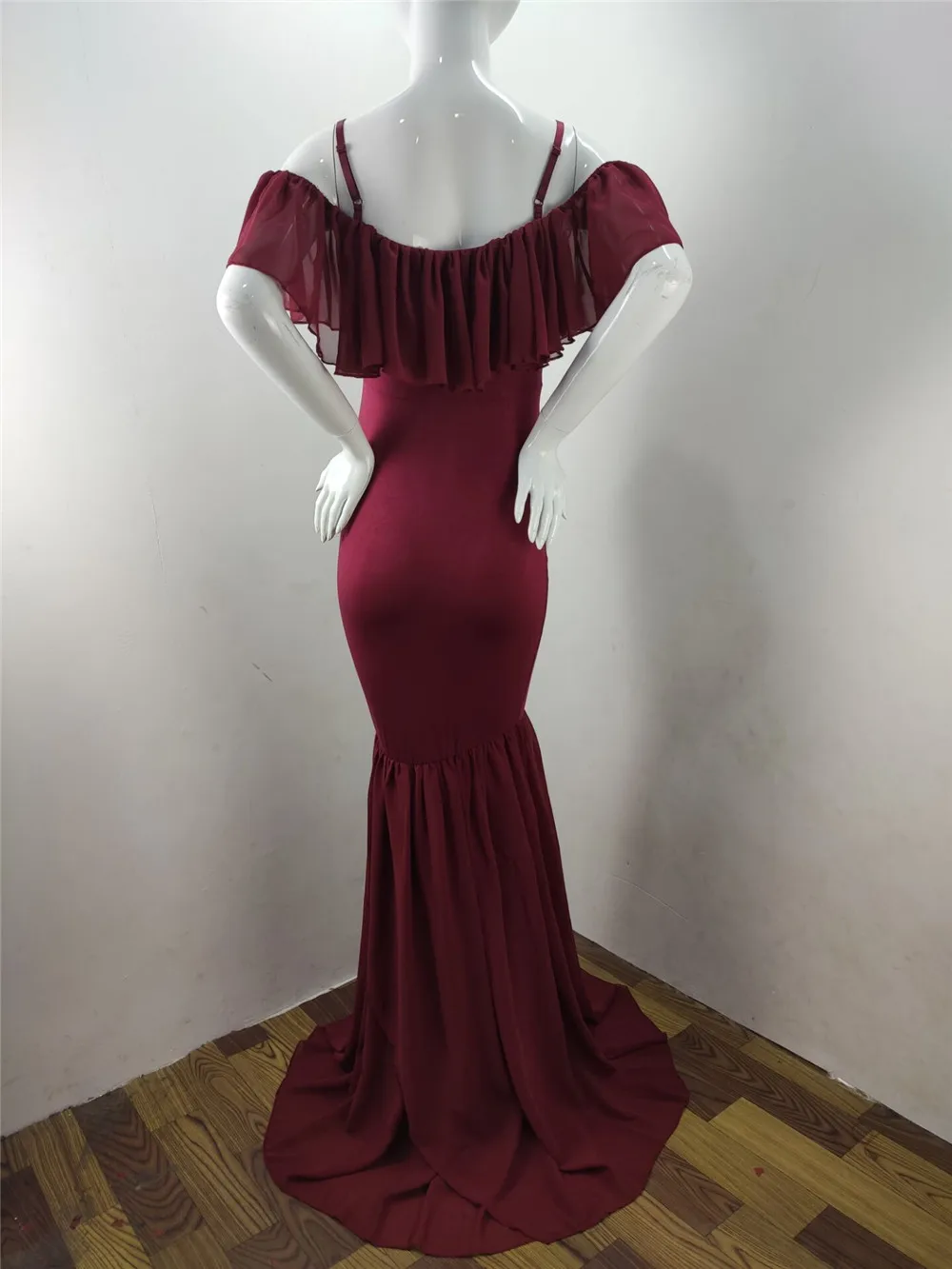 Women Dress Maternity Photography Props Mermaid Pregnancy Dresses For Photo Shoot 2019 Sexy Shoulderless Pregnant Maternity Gown (6)