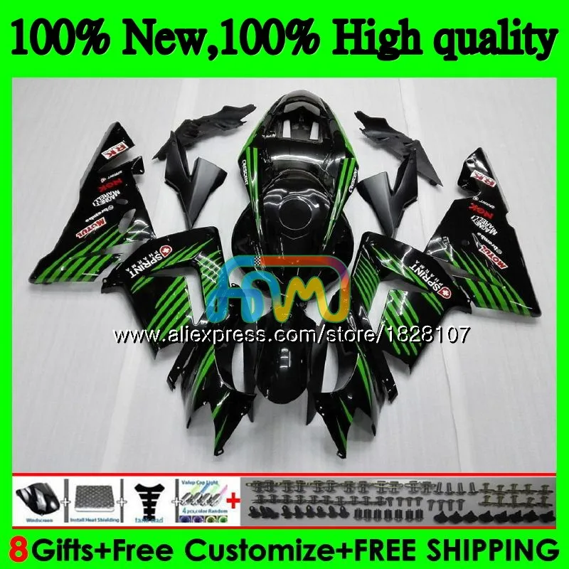 Корпус для KAWASAKI ZX 1000 CC ZX 10 сотрудников отдела исследований ZX-10R 04 05 15BS. 15 ZX1000CC 1000CC ZX 10R ZX10R 04 05 черный зеленый 2004 2005 комплект обтекателей - Цвет: No. 1