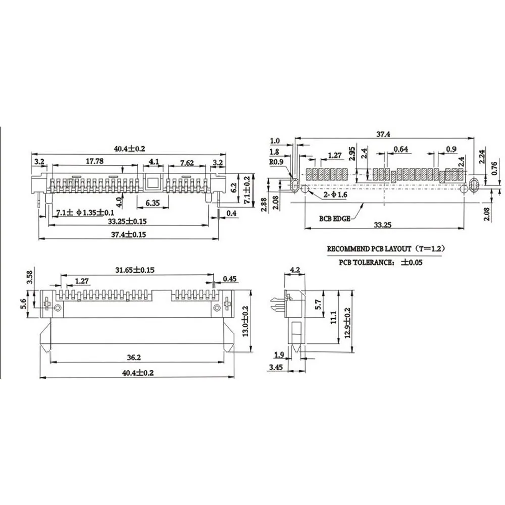 5 шт. Sata 7+ 15 Pin 22 Pin SMT SMD Тип Женский адаптер гнездового соединителя H = 4,2 мм