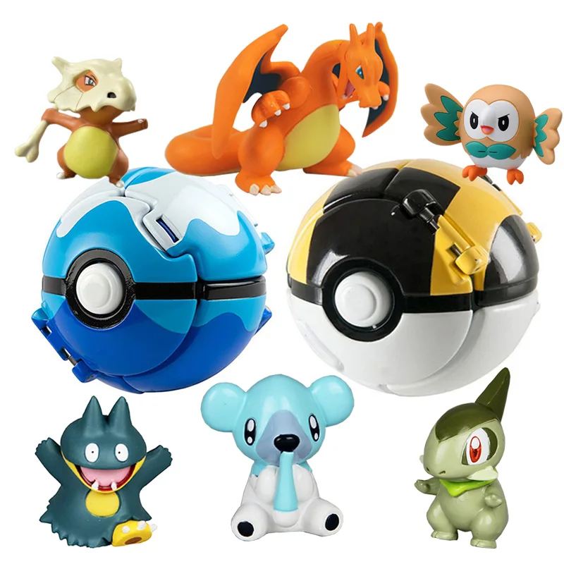 

Poke Pikachu + 1pcs Free Random Tiny Figures Inside Action Figures Toys Ball