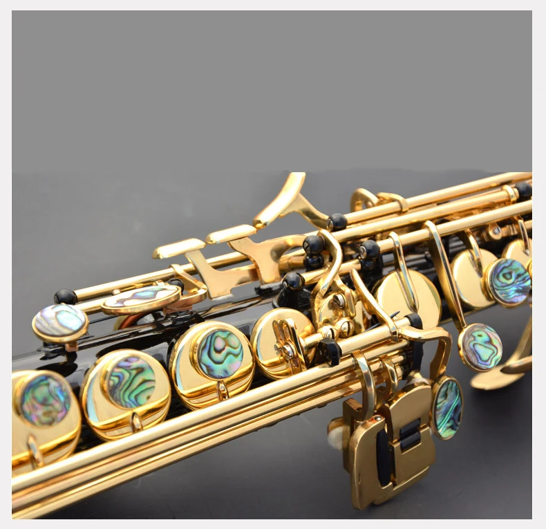 Sax профессиональный черный никель золотой лак хорошее качество духовой инструмент сопрано саксофон Лидер продаж