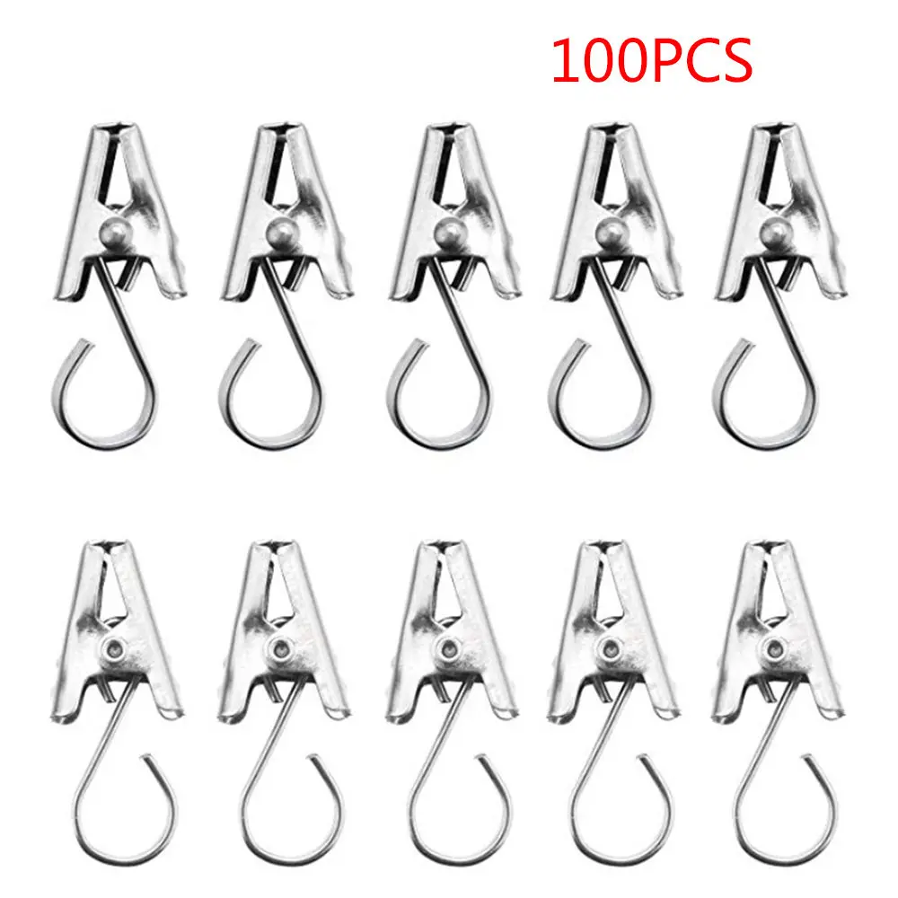 100 pcs Heavy Duty Curtain Clips Stainless Steel Window Shower Curtain