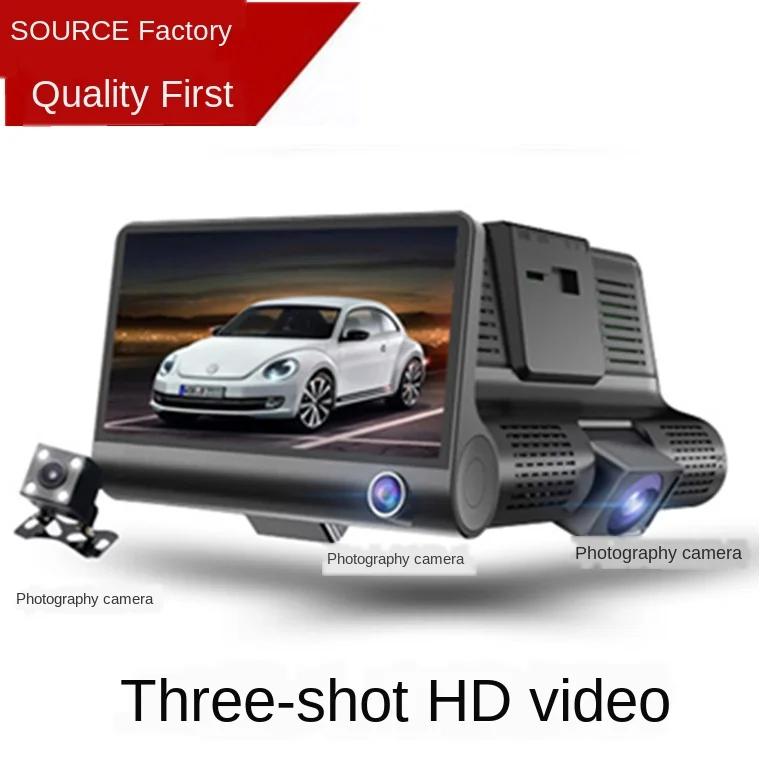 DVR 4'' Three Lens Mirror Car DVR 1080p Full HD Video Driving Recorder Rearview 170degree Night Vision Camera Dash Cam SD-33