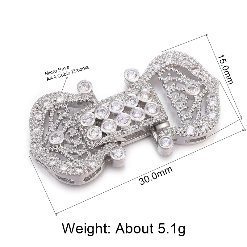 White Gold Juya поделки из бисера Жемчуг Браслеты Ожерелье Изготовление аппаратные средства фурнитура поставки Застежка ручной работы замок застежка аксессуары - Цвет: White Gold