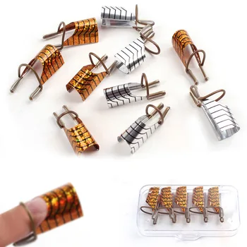 

5Pcs/box Reusable Dual Silver Nail Form For Nail Art Making C Curve