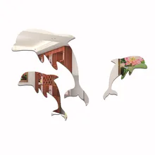 Напрямую от производителя телевизор украшение для дивана 3D съемные настенные наклейки зеркало с дельфином наклейки