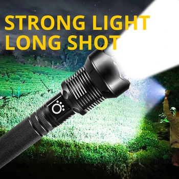 

High Power Rechargeable LED Flashlight XHP50 XHP70 XHP90 Tactical Flashlight LED Torch by 18650 26650 Battery Hand Lamp Lantern