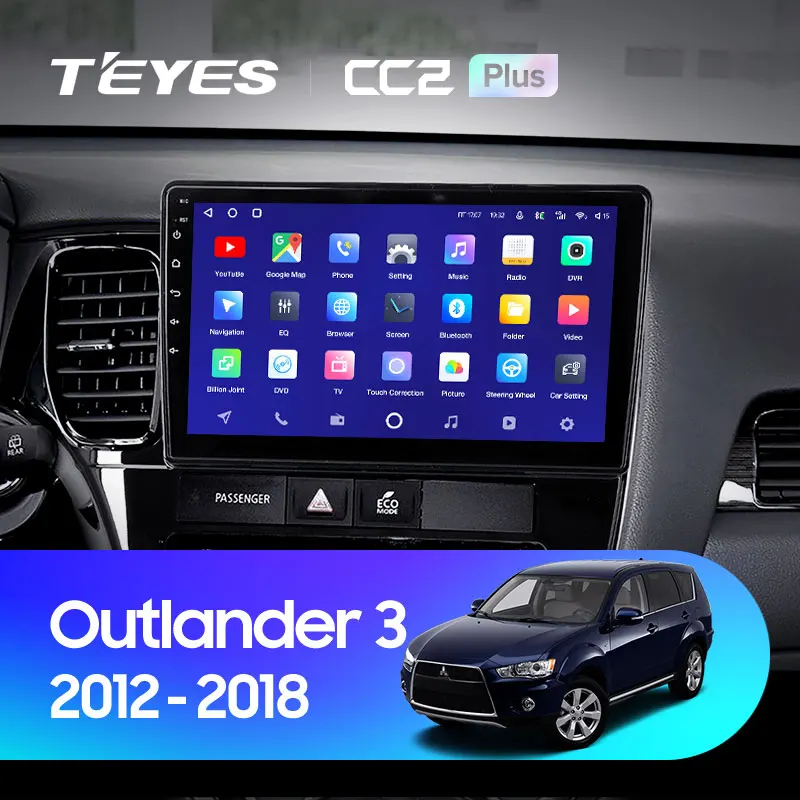 TEYES CC2L и CC2 Plus Штатная магнитола For Мицубиси Аутлендер 3 GF0W GG0W Mitsubishi Outlander 2012 2018 Android