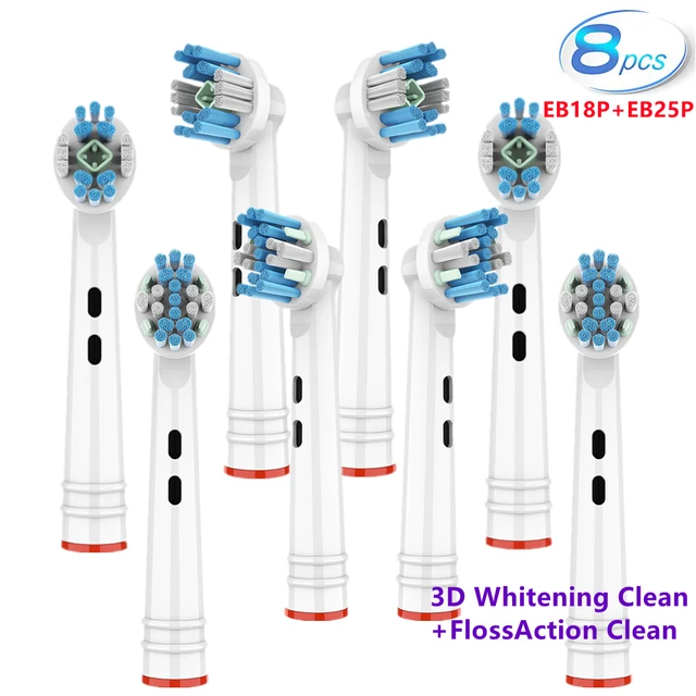 4/8Pcs Electric Toothbrush Replacement Brush nozzle For Braun Oral 3D Whitening Toothbrush Heads Wholesale Brush Head|Replacement Toothbrush -