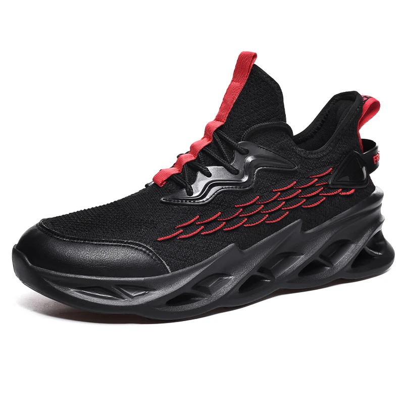 Кроссовки для бега, мужские кроссовки, поглощающие подушки, дышащие, легкие, на открытом воздухе, спортивные, амортизирующие, спортивная обувь - Цвет: Black