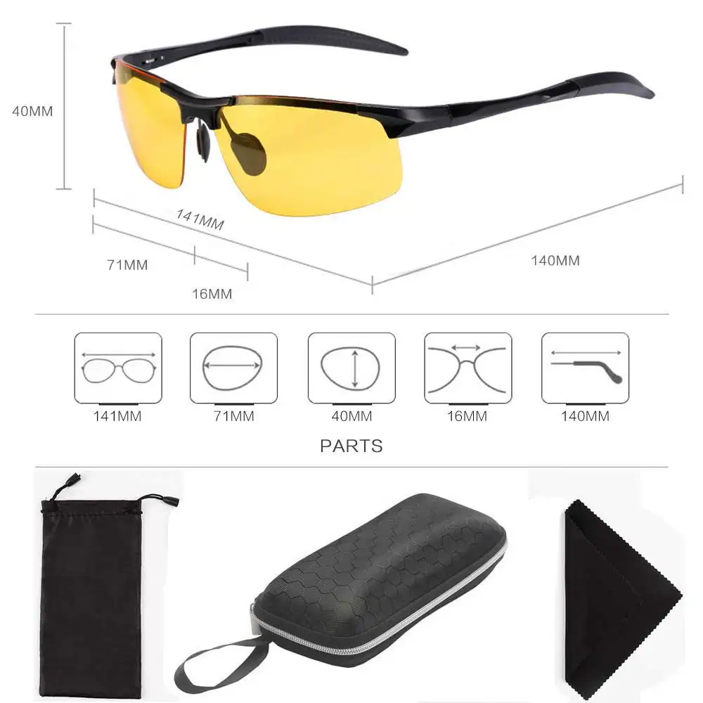 NALOAIN очки ночного видения фотохромные солнцезащитные очки желтые поляризованные линзы UV400 очки для вождения для водителей спорта для мужчин и женщин