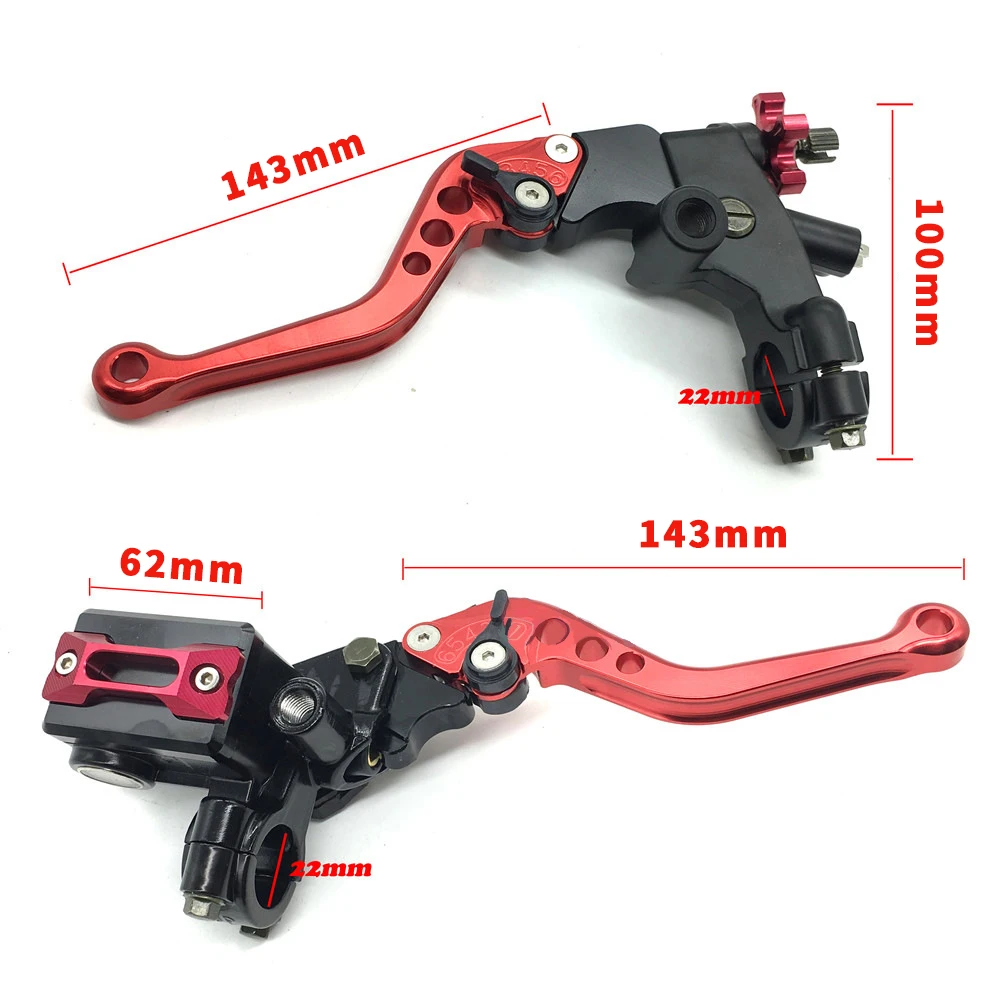 2PCS Aluminum Alloy CNC Motorcycle Brake Clutch Pump Hyfraulic Universal Brake Handle Master Cylinder Lever Moto