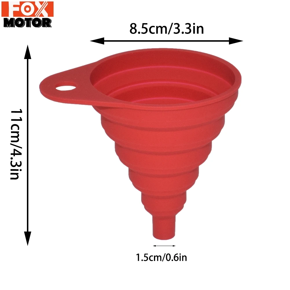 Car Fuel Funnel Universal Collapsible Silicone Funnel Gasoline Oil Fuel Petrol Diesel Water Liquid Supply Fill Moto Car Boat RV Van Home DIY