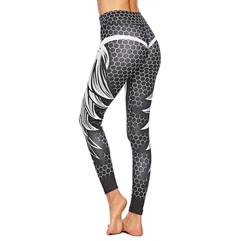 

New Rooftrellen Honeycomb Skull Fitness Leggings Solid Color Sexy Fashion Print Leggings Wings High Waist Women Sexy Leggings