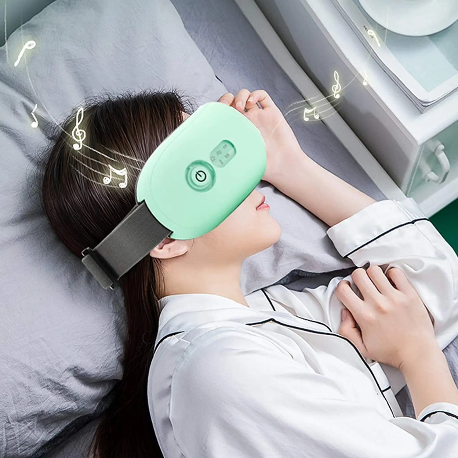 

Eye Massager Relieve Fatigue Care Device Pressure Airbag Hot Compress High / Low Frequency Vibration Massage 8S Exclusive