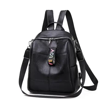

Fashion Soft Leather Multipurpose Backpack Shoulder Handbag Women Backpack Color Matching Large Capacity Travel Shoulder Bag
