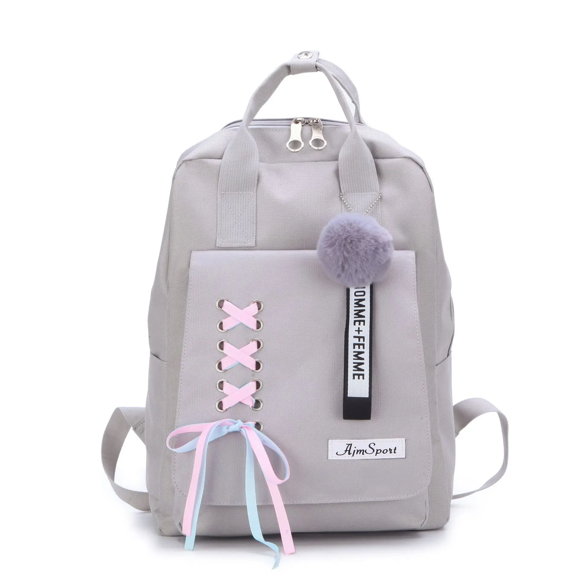 1pcs gray Холст Для женщин рюкзак 4 шт./компл.; обувь для девочек; обувь для студентов; школьный рюкзак для подростков Книга сумка черного, желтого цвета для девочек школьная сумка Mochila - Цвет: 1pcs gray