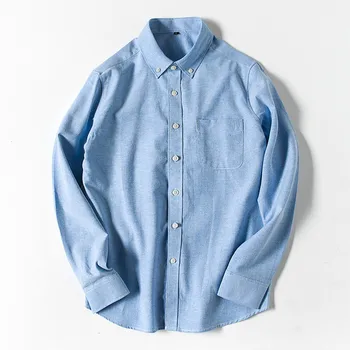 

Japan Style Clothing Men Spring Casual Blue Shirt Slim Fit Long Sleeve Boys Cotton Social Shirt Male Button Shirt Plus Size 3xl