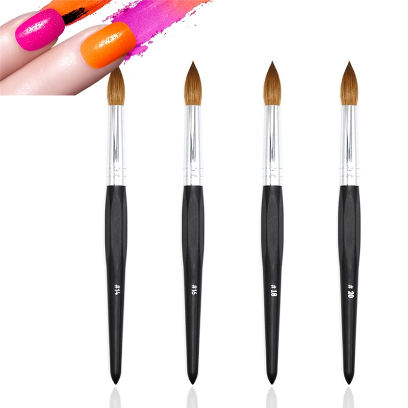 

Eval 100% Kolinsky Sable Acrylic Nail Brush Wooden Handle No. 8/10/12 Acrylic Liquid Powder Carving Builder Manicure Tools