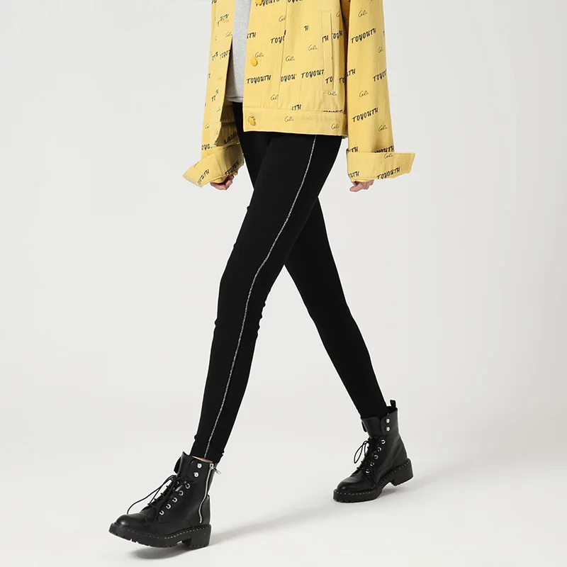 Baratos Toyouth otoño nuevas polainas negras prendas de vestir delgadas pantalones casuales delgadas pantalones lápiz