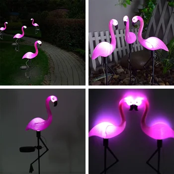 

Solar Flamingo Light Lantern Solar Powered Pathway Lawn Lights Outdoor Waterproof Garden Decorative Yard Street Lantern