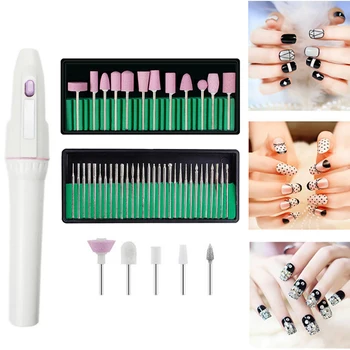 

Hot Electric Nail Polisher Set Nail Art Equipment Manicure Nails Grinder Polisher Tool for Home Salon t6