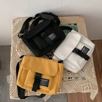 

Women's Casual Shoulder Bag Canvas Korean-Style Messenger Bag Adjustable Shoulder Strap Handbag Student Small Cloth Bag