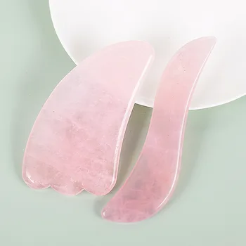 Rose Quartz Gouache Scraper Gua Sha Massage For Face Natural Gouache Stone GuaSha Massage Tools