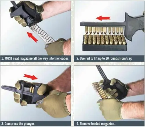 Тактические системы универсальный скоростной погрузчик журнал погрузчик для 9 мм 40 S& W журналов полимер Черная отделка