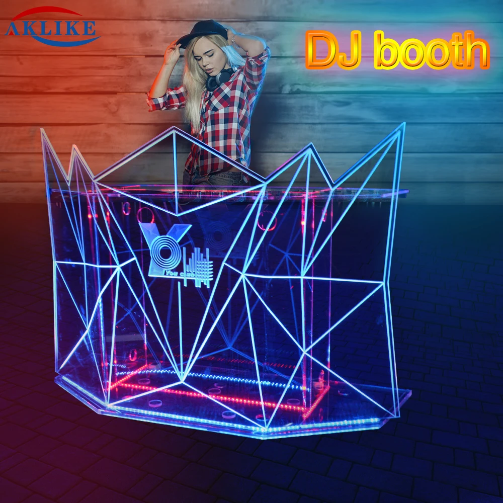 Aklike Ledライト付きdjブース ナイトクラブ用のファッショナブルなアクリルテーブル バーテーブル カラフルな可動式djディスプレイ Bar Tables Aliexpress