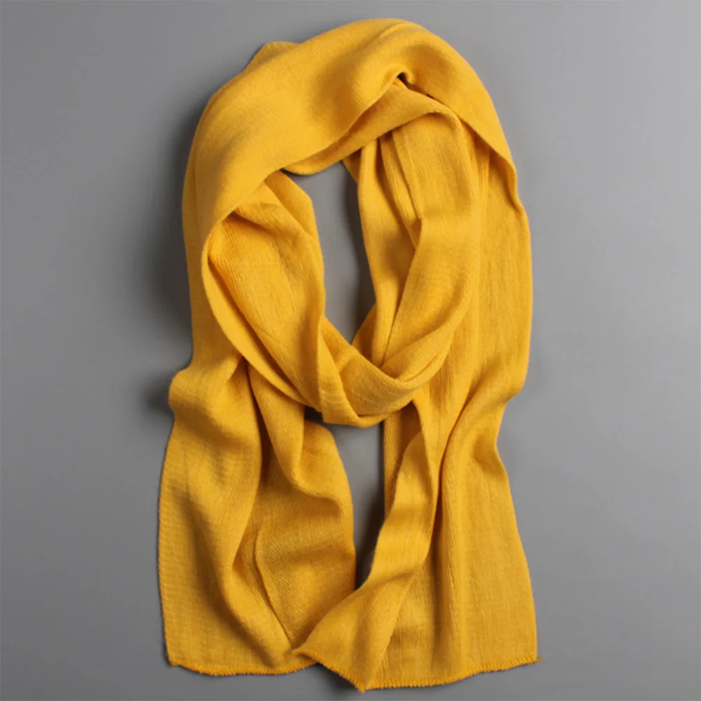 Зимний теплый мужской шарф, Женский вязанный шарф, Осенние толстые теплые шарфы, кашемировая шаль, шерстяные шарфы - Цвет: GINGER