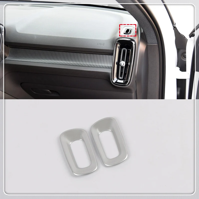 

For Volvo XC40 2018 2019 2020 Car Styling Interior Upper Air Vent Outlet Cover Trim 2pcs ABS Plastic Auto Accessories