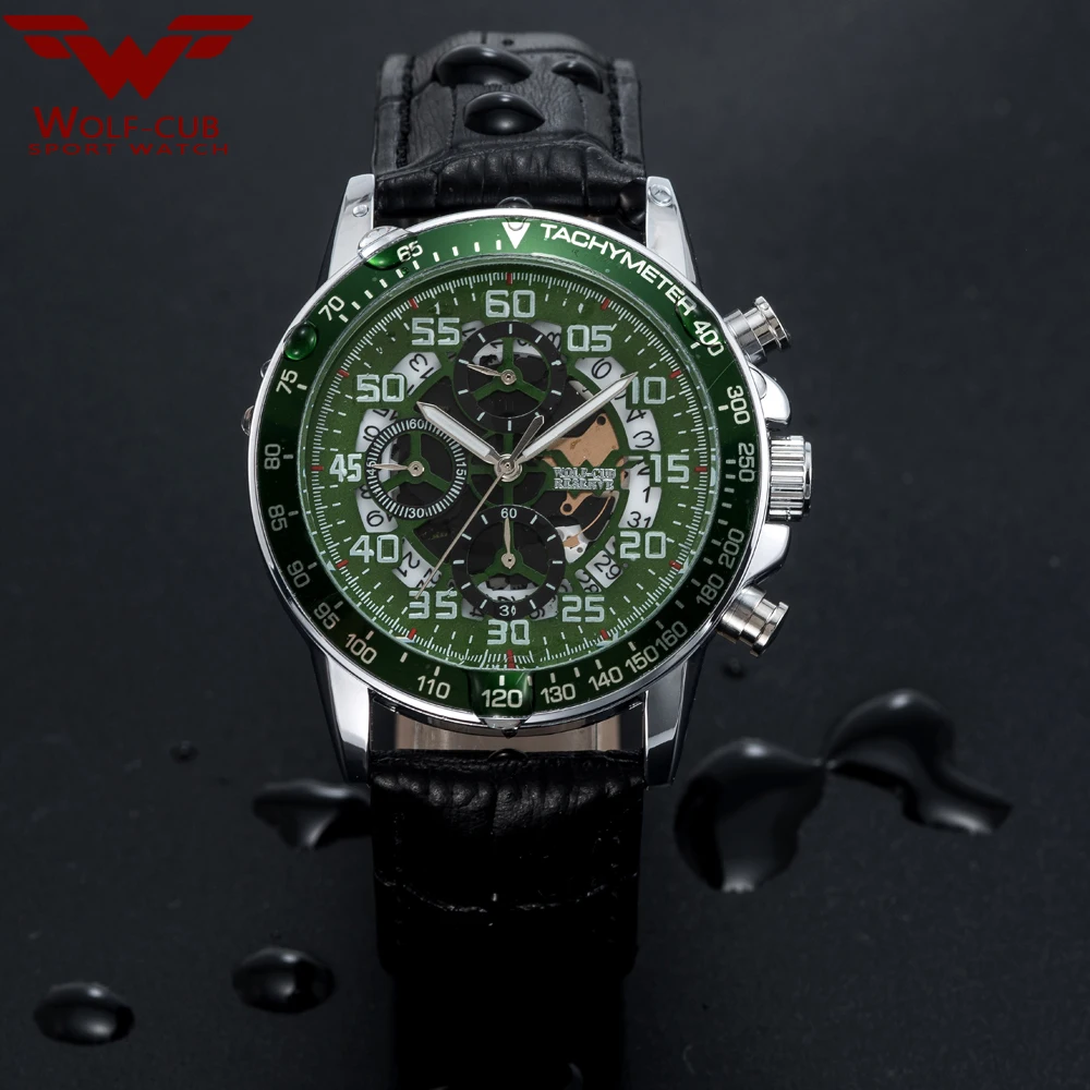 

WOLF-CUB Mens Watches stainless steel Luxury Army Quartz Watch Men Date Sport Clock Men Creative Chronograph Relogio Masculino