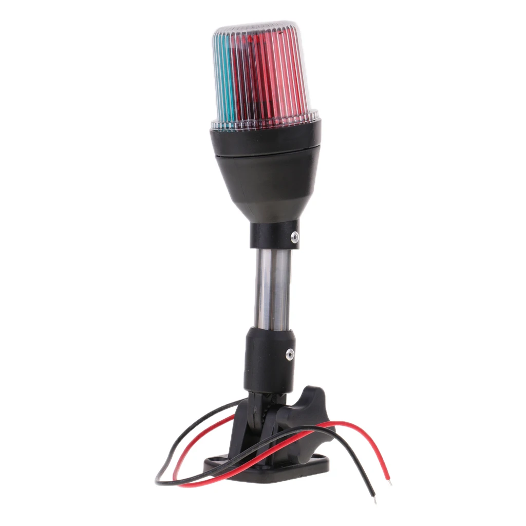 Repalcement 3-Color LED Marine Fold Down Stern Anchor Light Boat Lamp Red&Green&White