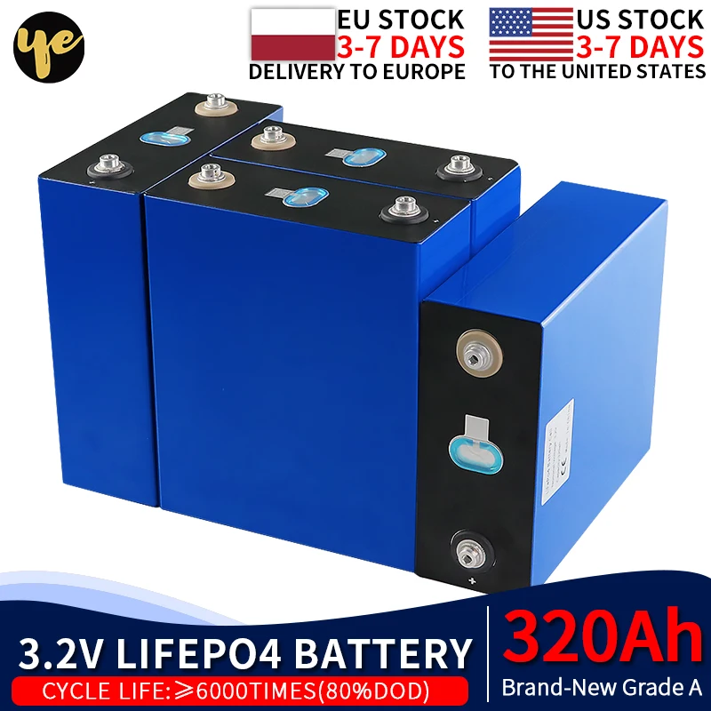 NEW 4-48PCS 3.2V 320Ah Lifepo4 Battery Cell Lithium Iron Phosphate Solar RV Grade A 310ah EU TAX FREE Fast Delivery | Электроника