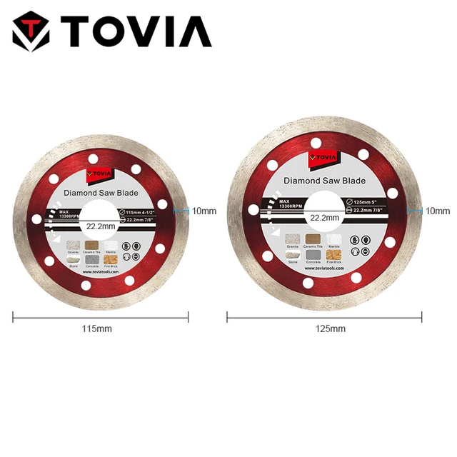 TOVIA-hoja de sierra de diamante de 125mm, corte en húmedo, azulejo de cerámica, piedra de mármol, disco de sierra de 115mm para amoladora angular, hoja de corte súper fino 2